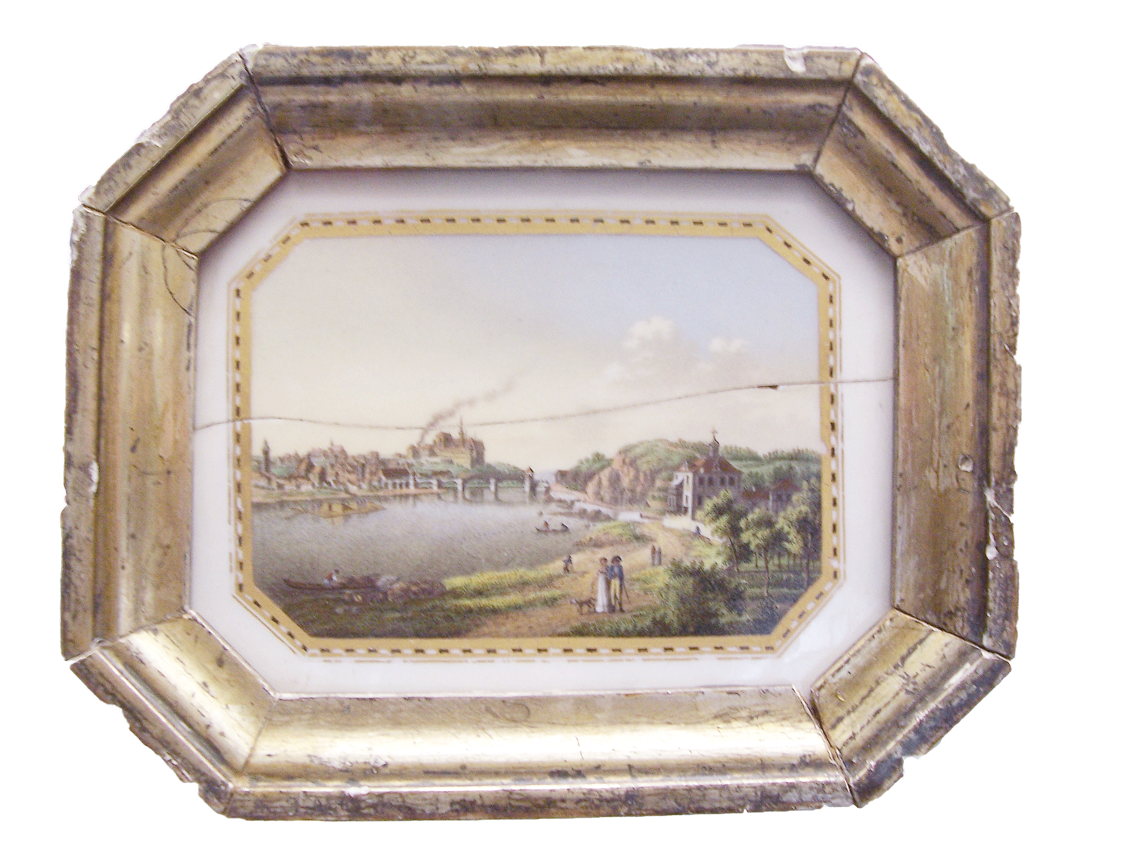 Stadtansicht auf Meißner Porzellan, 1800 