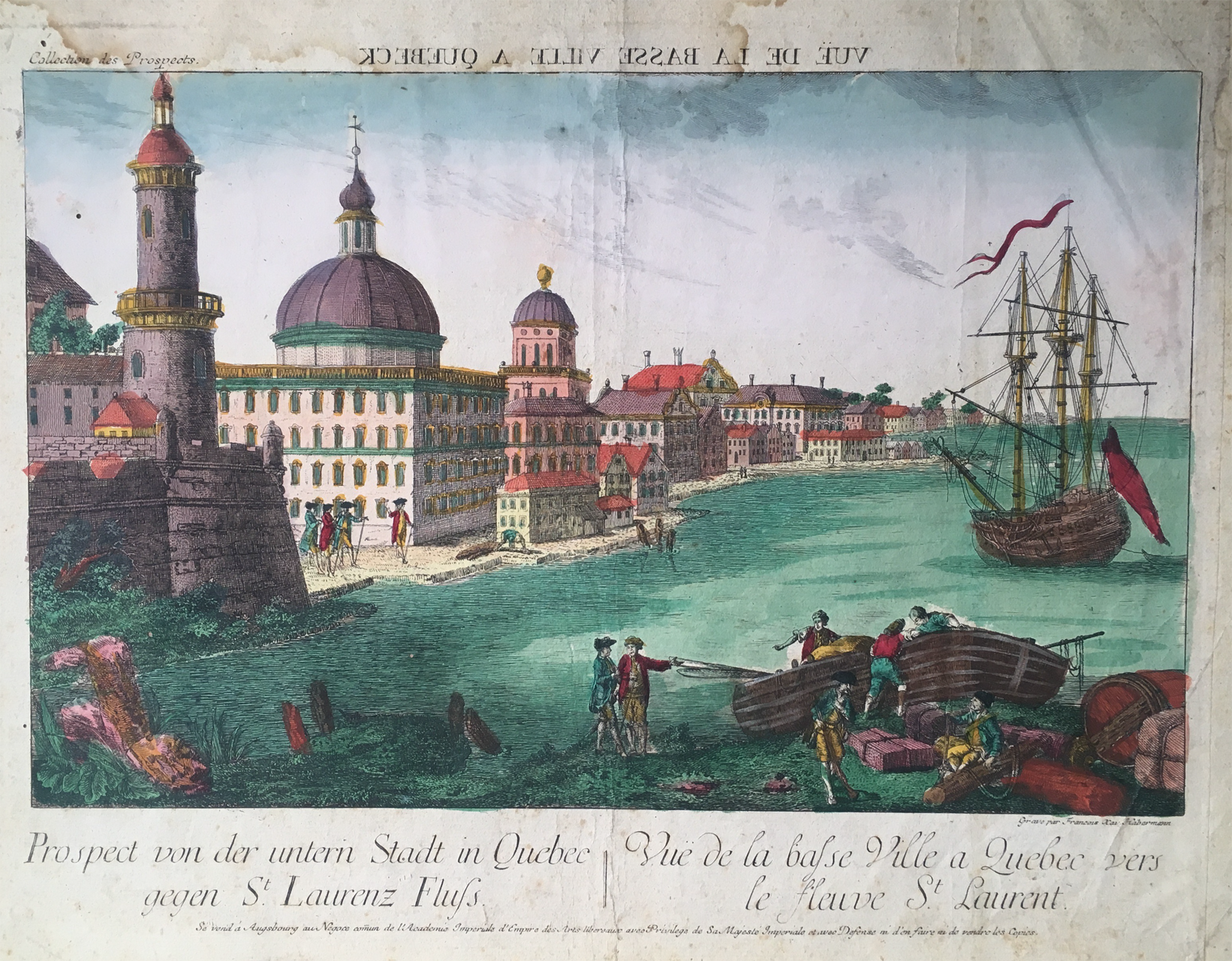 Guckkastenbild Quebec, 1776