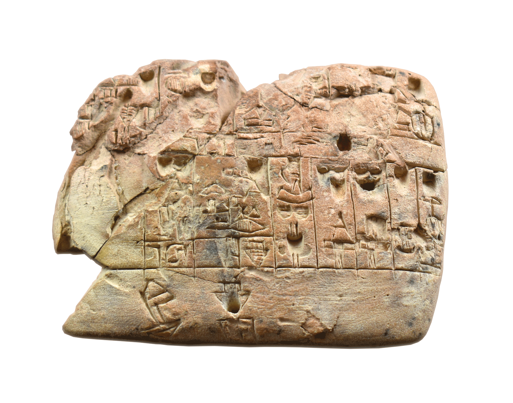 Tontafel mit administrativen Text aus Uruk, 3200–3000 v. Chr. 